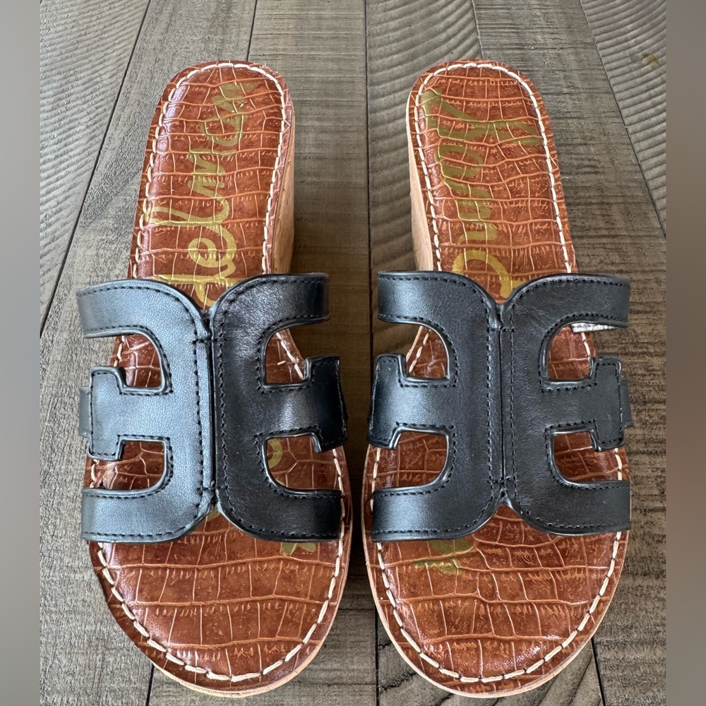 Sam Edelman Regis Leather Slip-On Wedge Sandal Women's Size 9.5 (NWT) - Picture 4 of 16